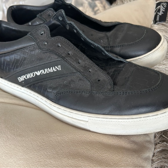EMPORIO ARMANI LEATHER TRAINERS - Picture 3 of 7